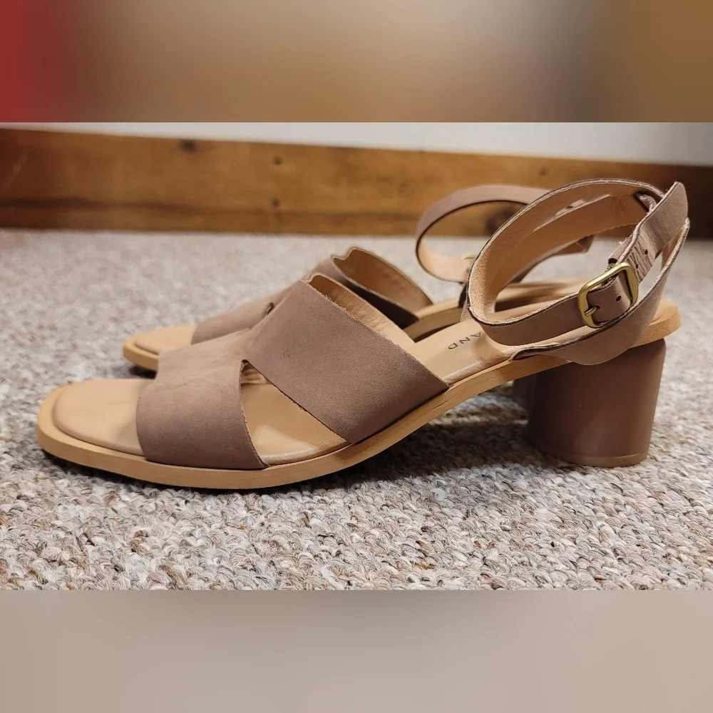 C- Lucky Brand womens high heel pemal heeled sandals